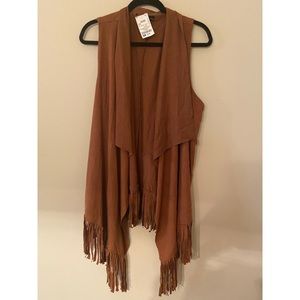 Tassel Fringe Sleeveless Suede Vest
